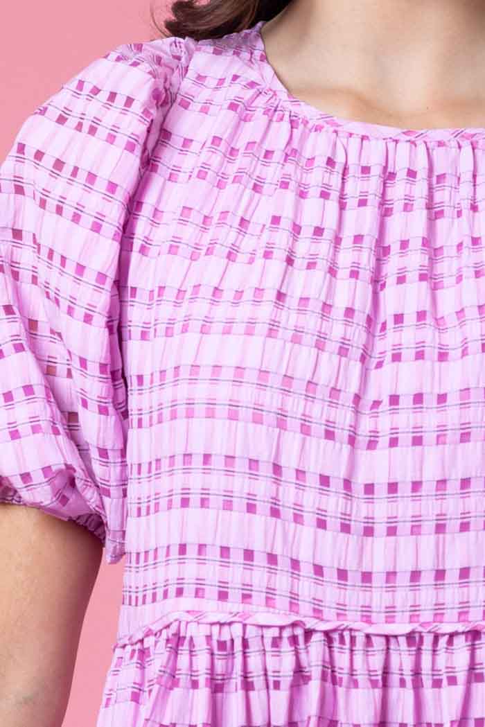 Brittany Dress Pink Check – Augustine