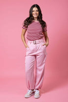 pink cargo pants trousers