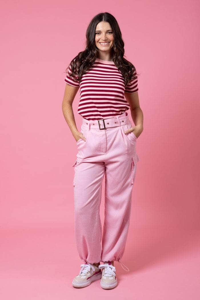 pink cargo pants trousers