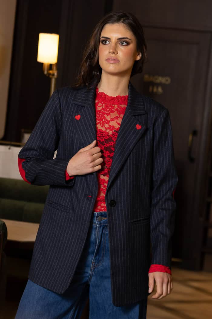tailored navy blazer