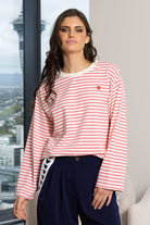 pink striped top