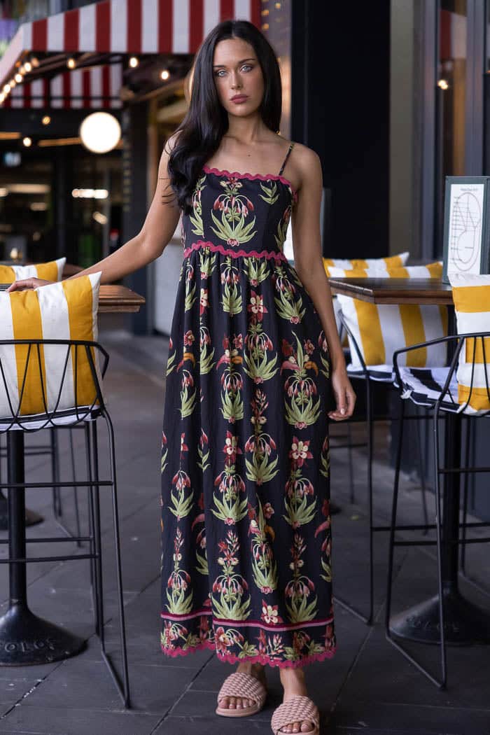 black floral dress