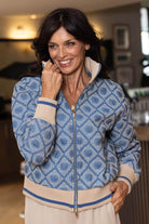 denim embroidered jacket blue
