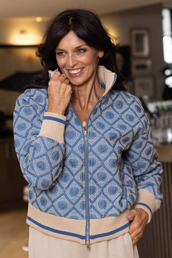 denim embroidered jacket blue