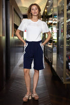 navy hearts shorts