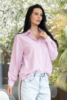 pink striped shirt