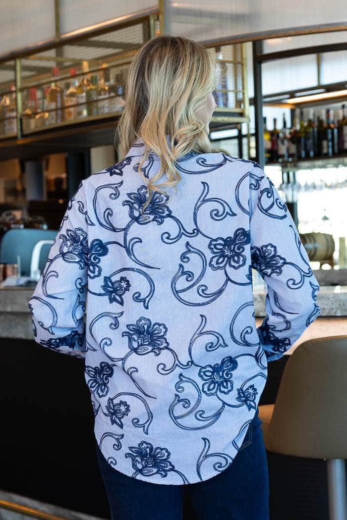 Talia Shirt Embroidered Blue 3