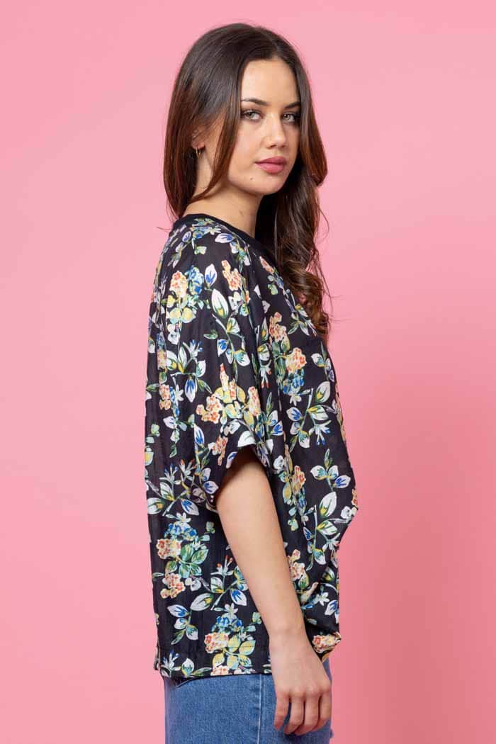 Lola Swing Top Black Floral – Augustine
