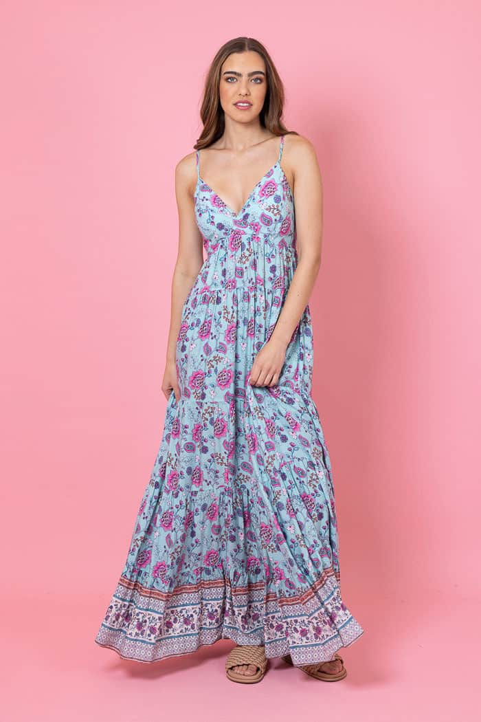 Coco Maxi Dress Blue Boho Augustine Coco Maxi Dress Blue Boho Augustine