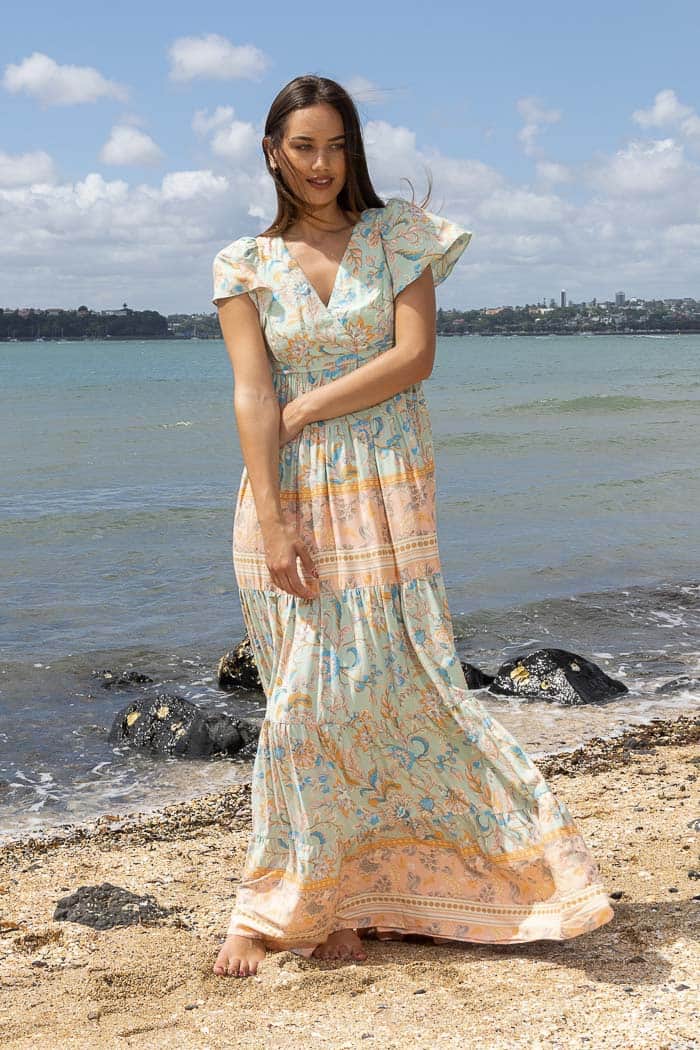 boho print maxi dress