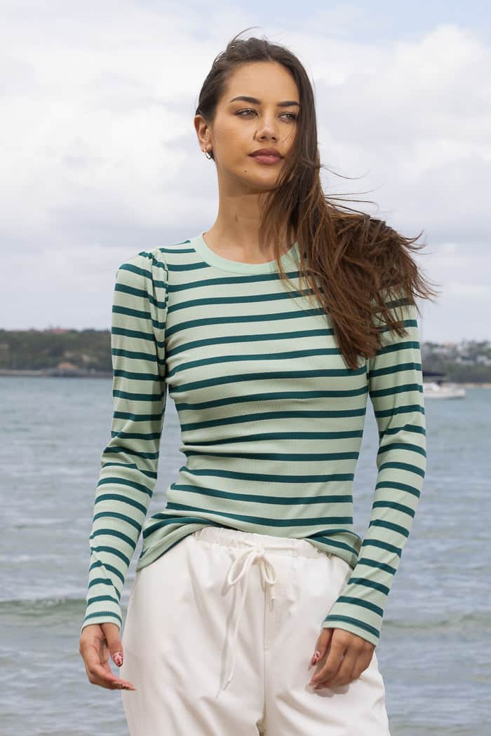 Green striped long sleeve