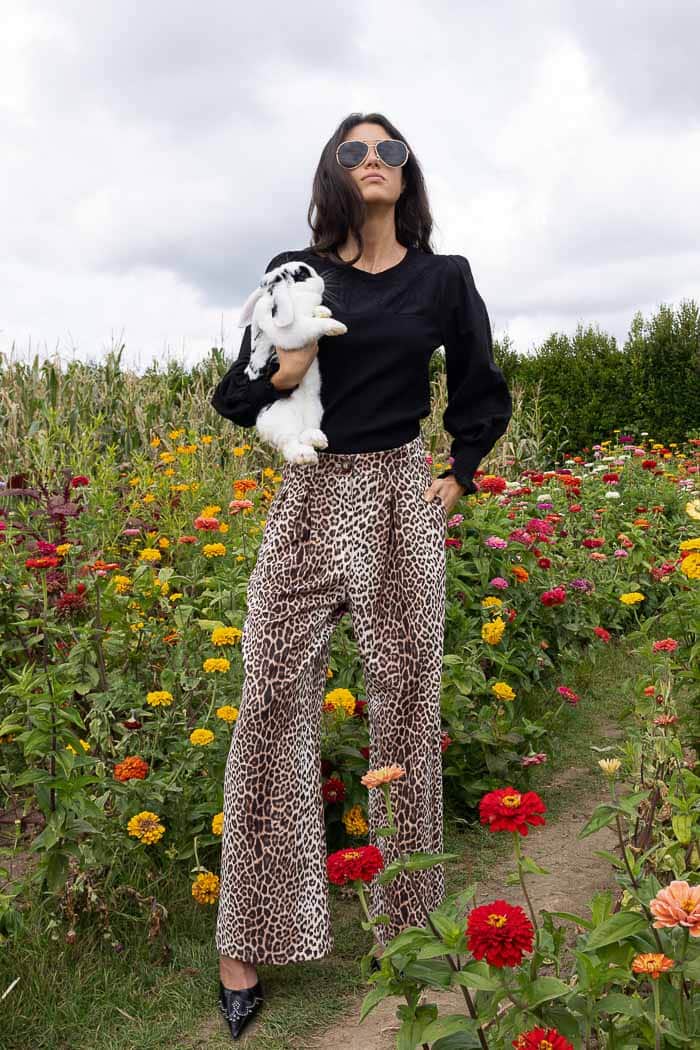 wide leg leopard pant