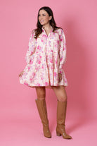 pink floral mini dress