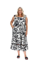 black white midi dress plus size