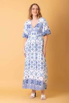blue paisley maxi dress