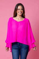 pink chiffon top plus size
