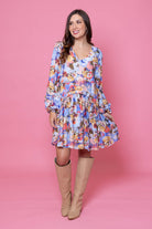 blue floral midi dress