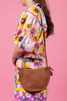 brown leather handbag