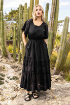 black cotton maxi dress