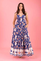 blue floral maxi dress