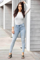 Light Blue Highwaisted Long Jean