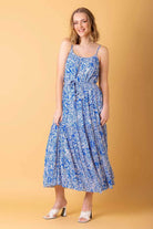 blue floral maxi dress