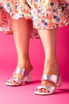 Heel Snakeskin Silver