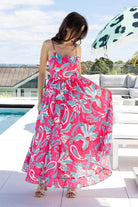 pink floral maxi dress
