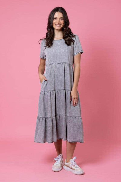 danny midi dress green Danny Midi Dress Black Wash – Augustine