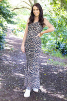 brown leopard maxi dress