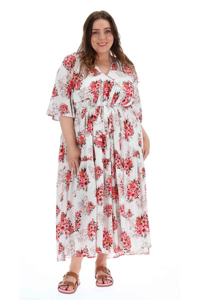 fitted lace wedding dress Elodie V Neck Midi Dress – Augustine