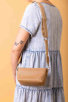 small brown leather handbag