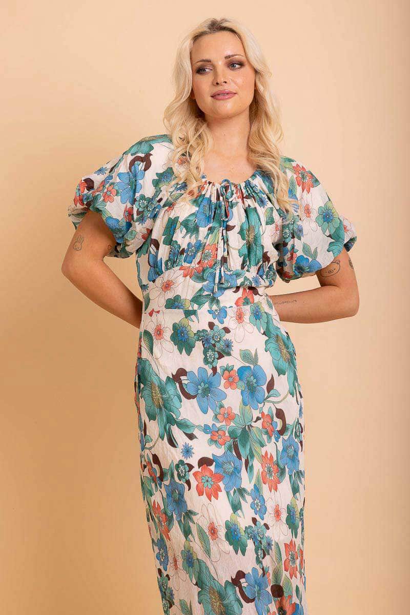 Buy Estella Maxi Dress Teal Floral by Augustine online Augustine