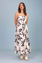 white floral maxi dress