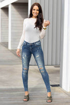 Dark Blue Skinny Jean ripped