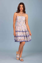 blue floral mini dress