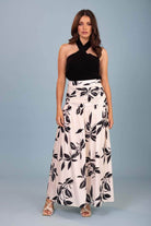 white floral maxi skirt