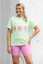 lime printed tshirt activewear