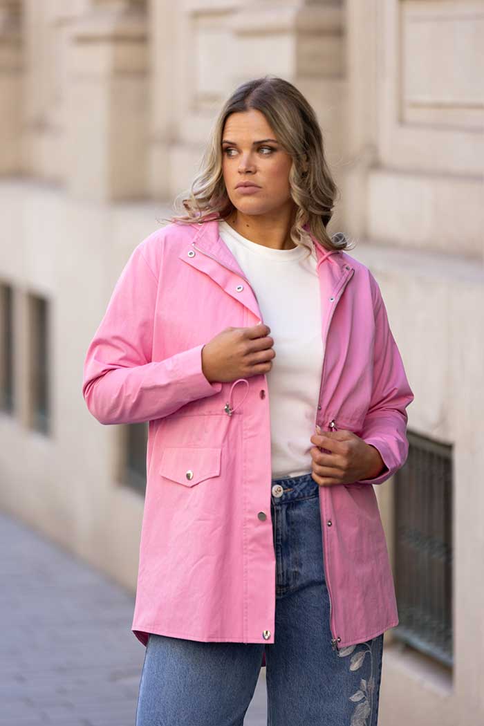 pink trench coat jacket