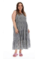 black striped midi dress plus size