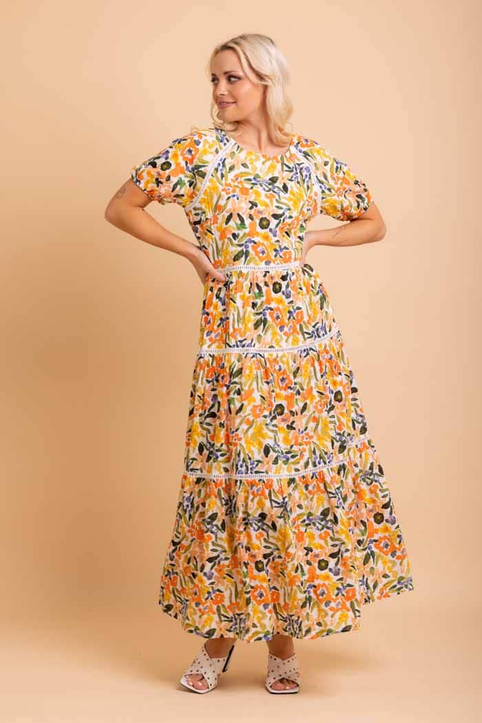 yellow floral maxi dress