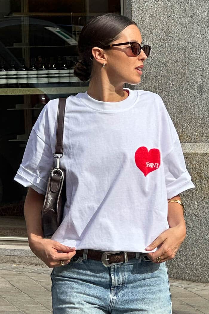 SSAINT Heart Tee White Red