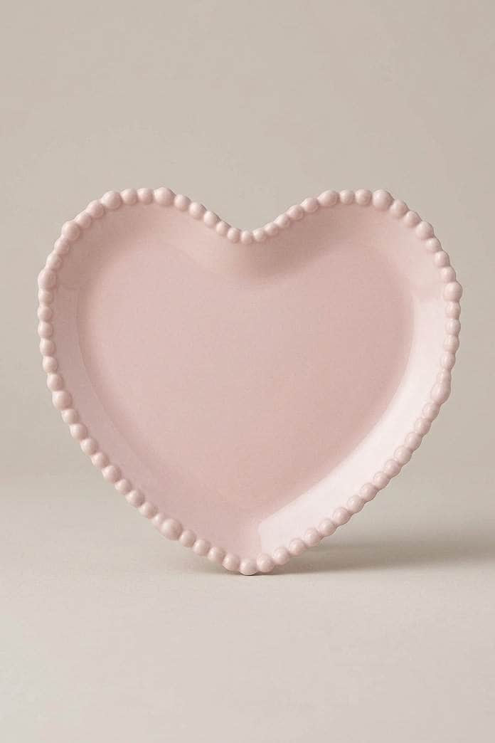 Le Forge Melamine Pearl Heart Plate 20cm French Pink 2