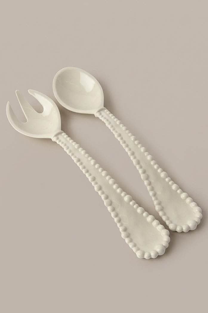 Le Forge Melamine Pearl Salad Servers Sand