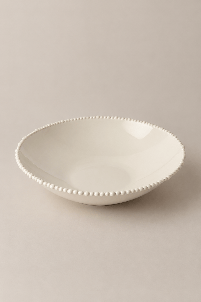 Sand colour pearl tapered bowl