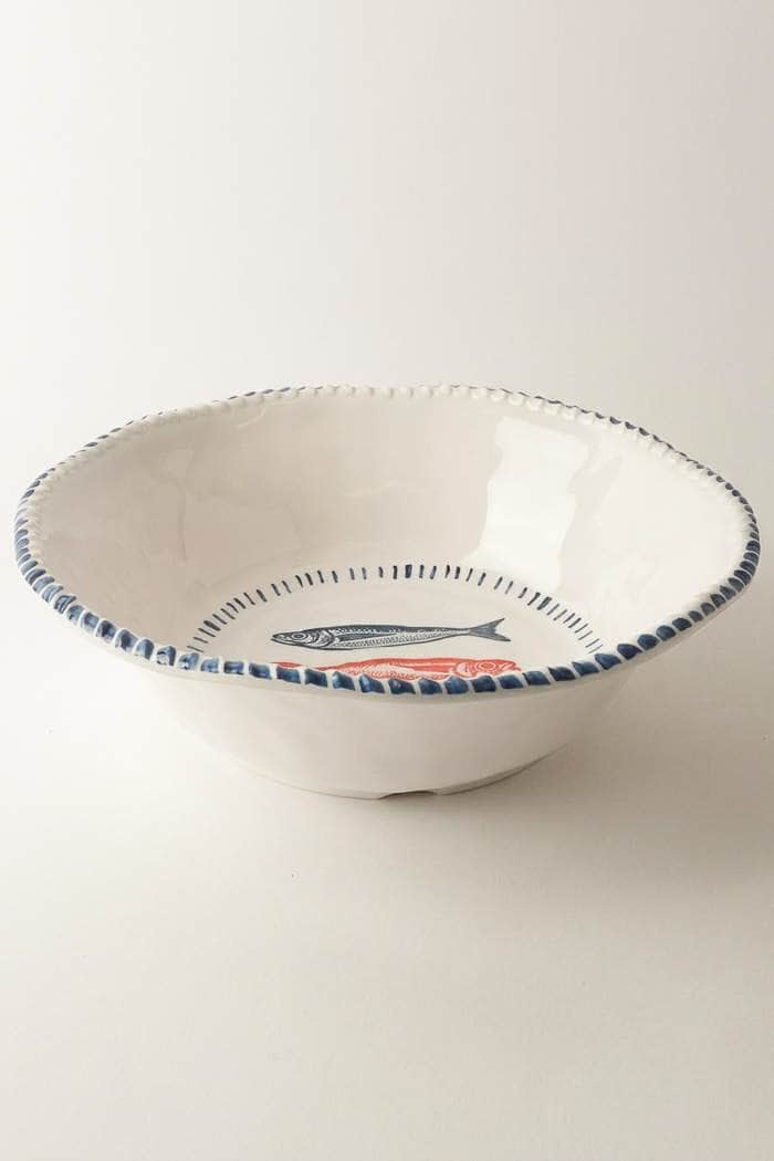 Le Forge Melamine Nautical Sardine Bowl 31cm White/Blue/Red 2