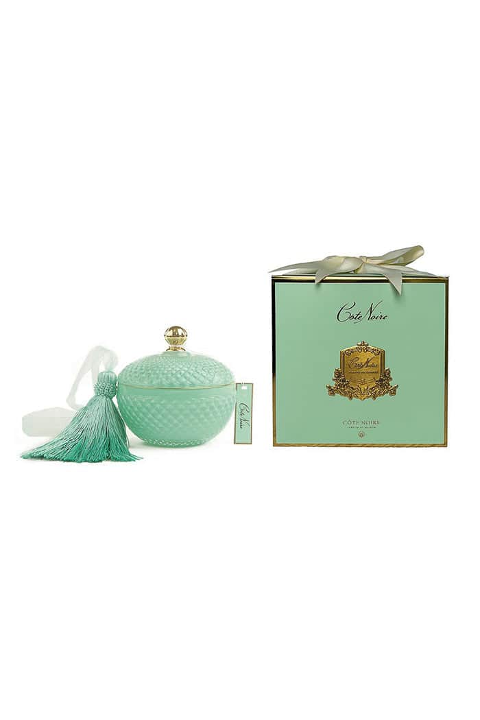 Cote Noire Round Art Deco Candle Tiffany Blue & Gold 300g 2