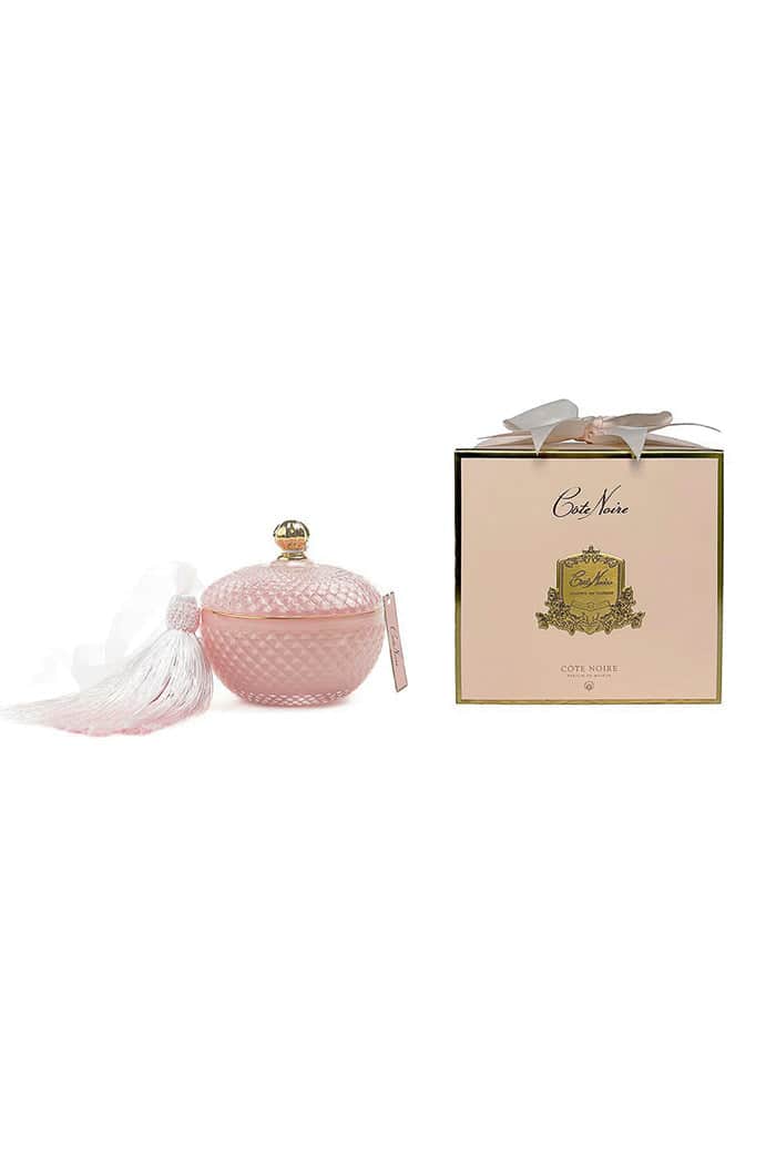 Cote Noire Round Art Deco Candle Pink 300g 2