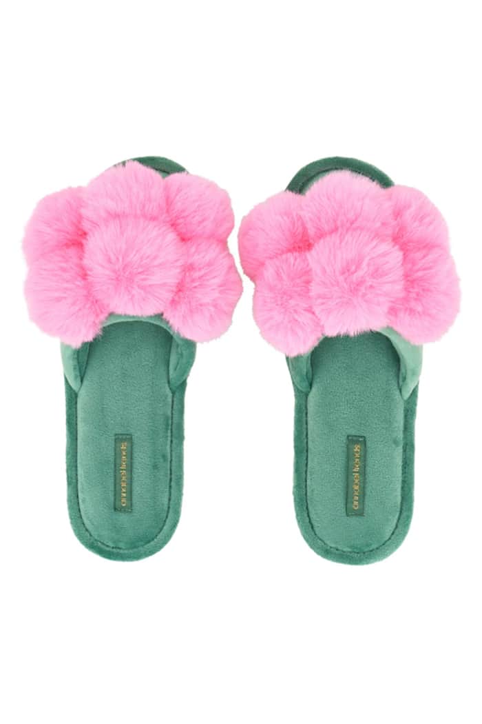 Annabel Trends Pom Pom slippers Cosy Luxe M/L Candy Green 3