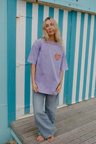 TYRL Rebel Heart T-Shirt Acid Wash Light Purple